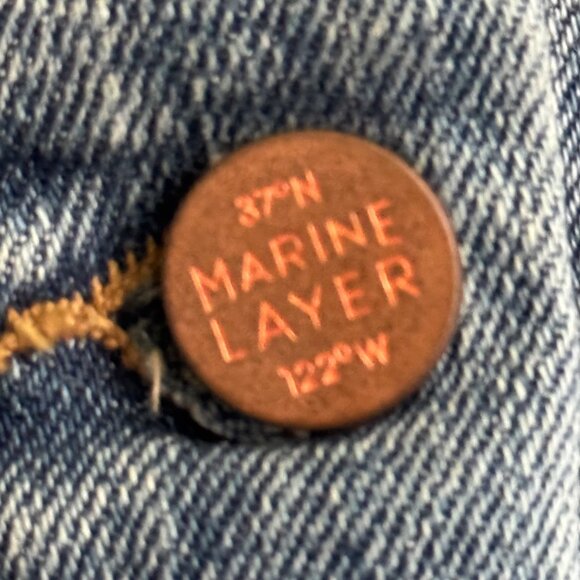 Marine Layer Eileen Embroidered Denim Jacket X-Small Light Wash Copper women new - Picture 13 of 15